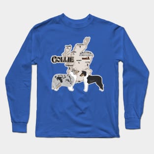 Collie Rough and Smooth Map of Scotland Long Sleeve T-Shirt